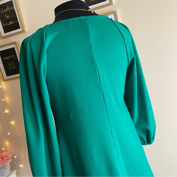 Eliza J Green Long Sleeve Shift Casual Dress - Picture 8 of 12